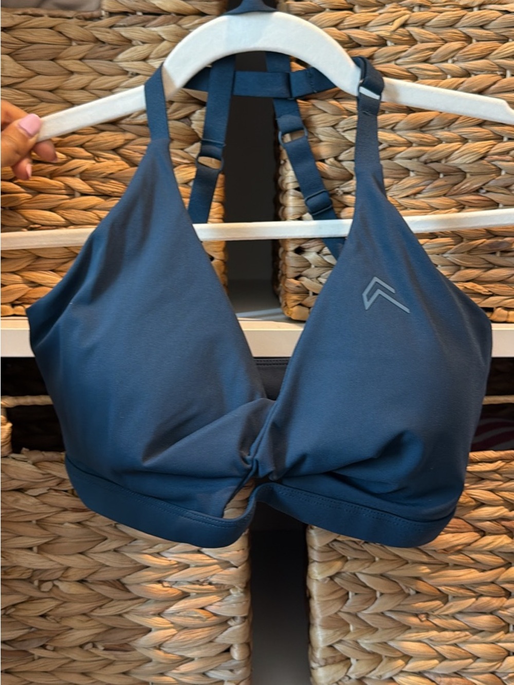 Oner Active Slate Blue Twist-Front Sports Bra